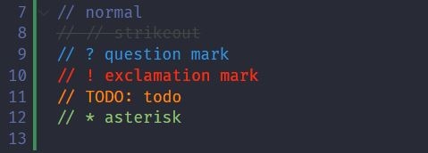 Better Comments VSCode Extension